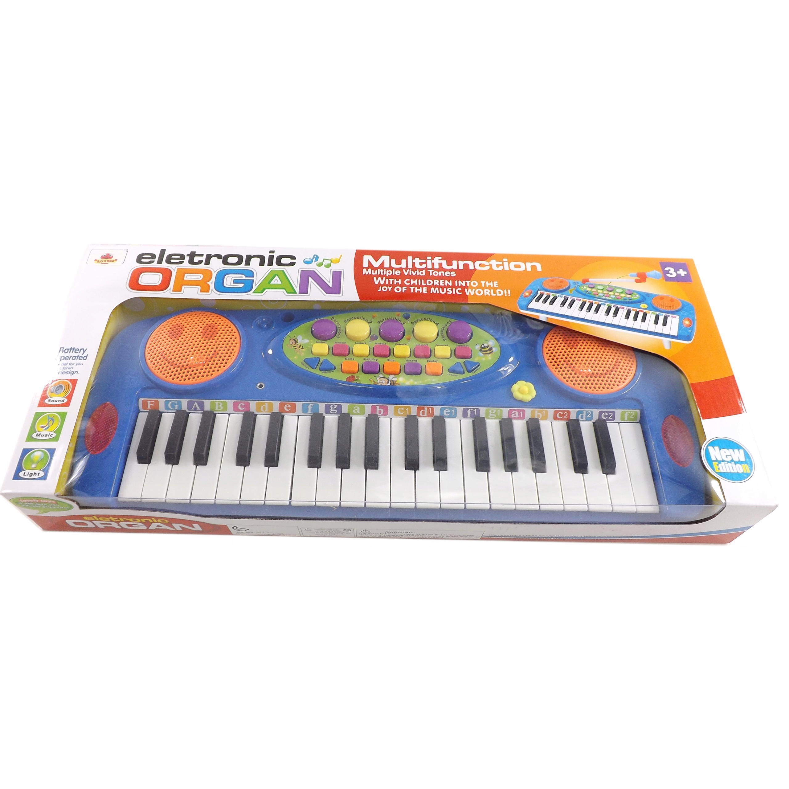 ORGANY Z MIKROFONEM 37 KLAWISZY NAGRYWANIE 3702 N Kolor dominujący odcienie niebieskiego