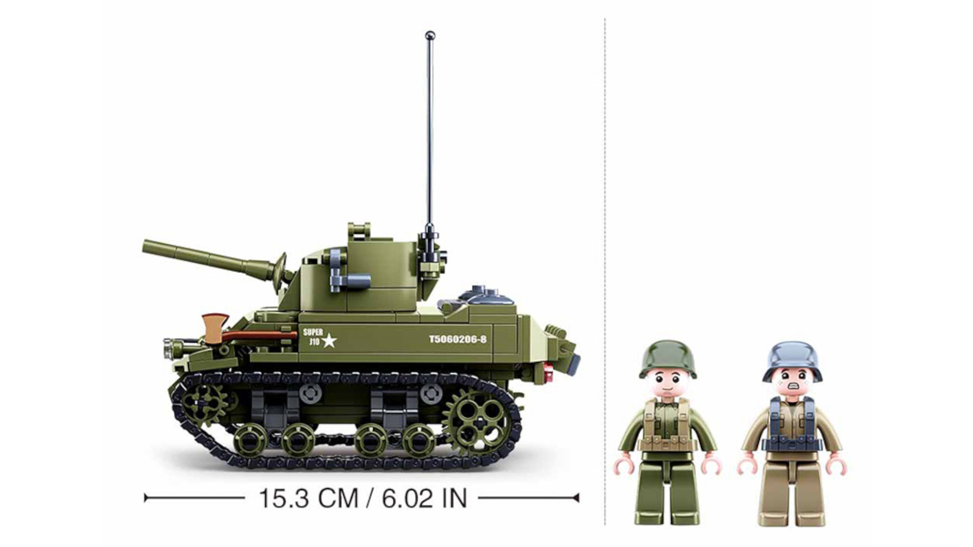 Klocki Czołg Amerykański M3M5 Stuart Armia Wojsko M38-B0856 TOMDORIX