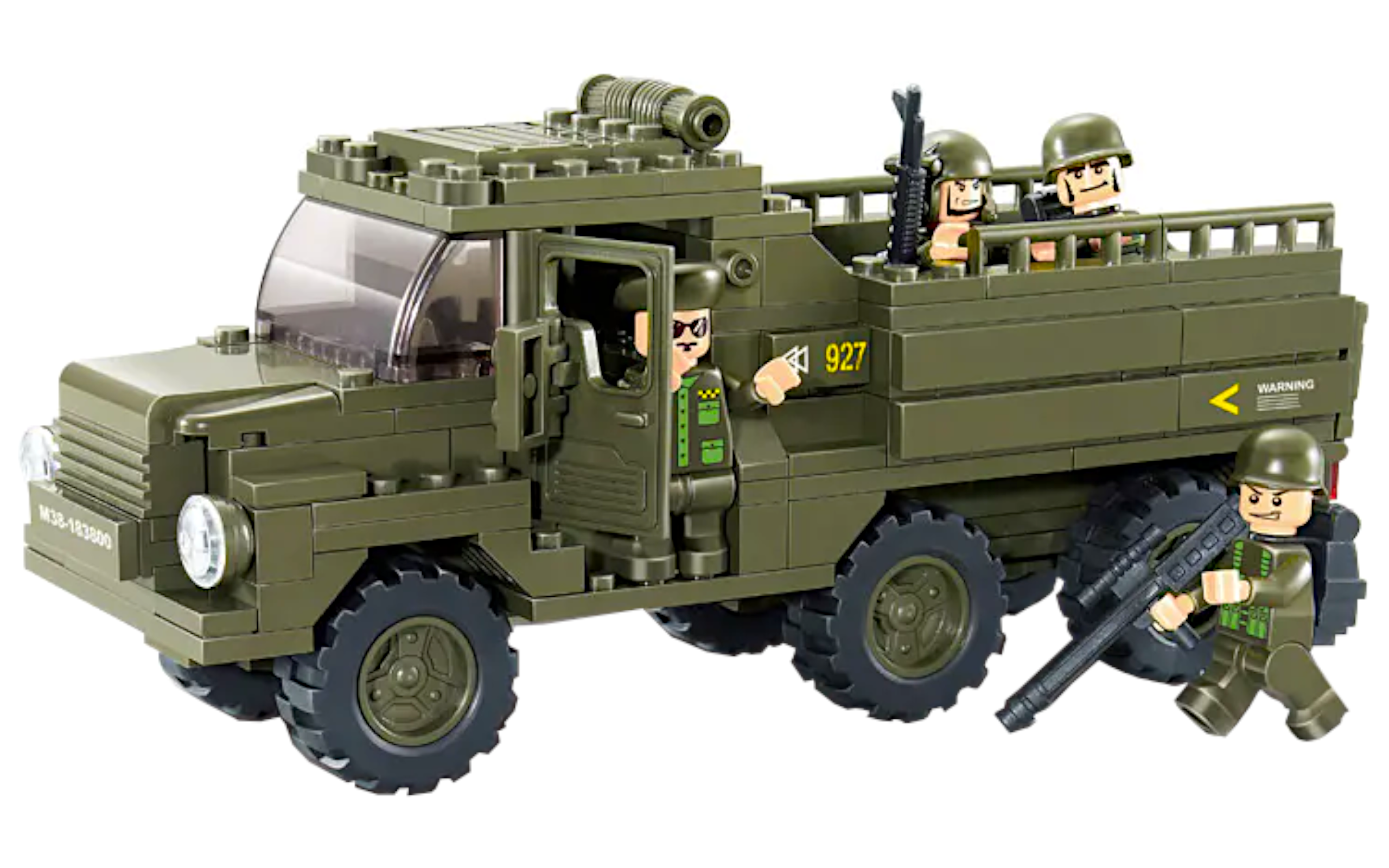 Klocki Wojsko Ciężarówka Transportowa Wojska, armia+4 figurki Tomdorix