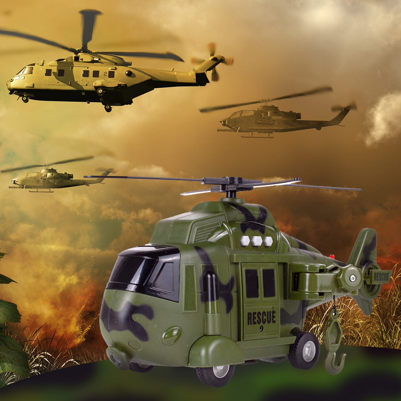 HELIKOPTER WOJSKOWY RATUNKOWY ŚWIATŁO DŹWIĘK DUŻY Kod producenta 109673