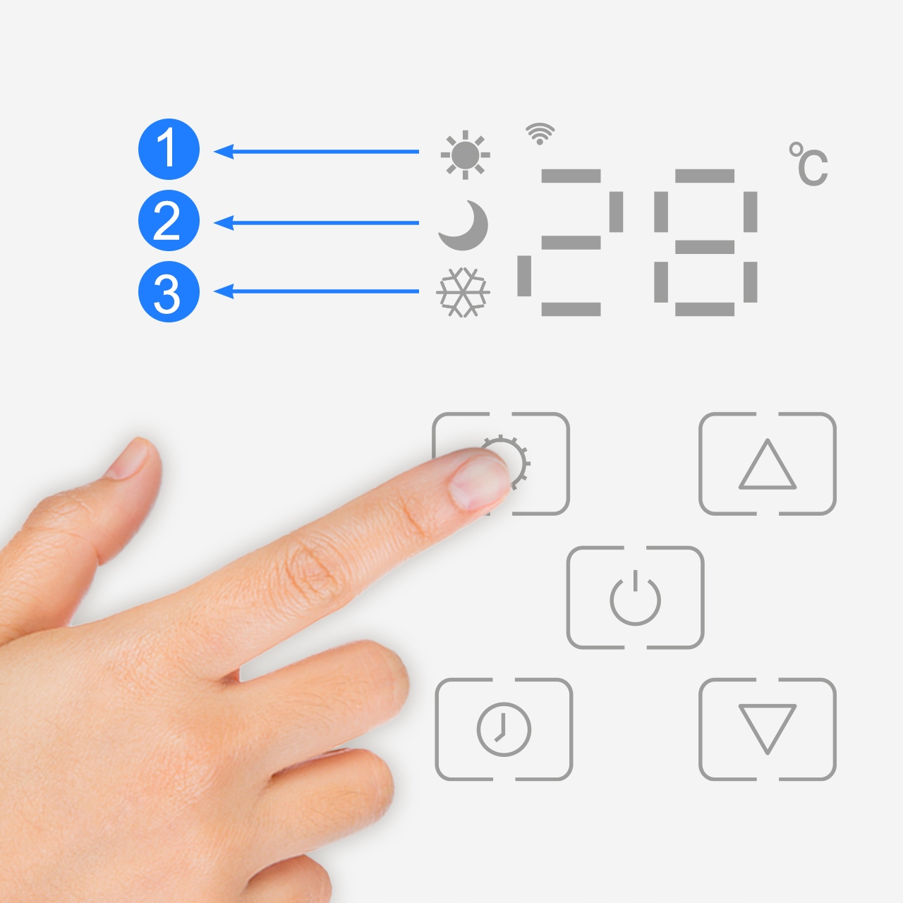 KONWEKCYJNY GRZEJNIK WIFI TERMOSTAT TRYB ECO 2000W Wysokość 43 mm