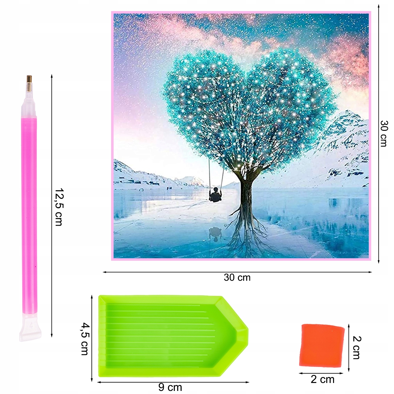 DIAMOND PAINTING HAFT DIAMENTOWY DRZEWO 30X30CM Waga produktu z opakowaniem jednostkowym 0.125 kg