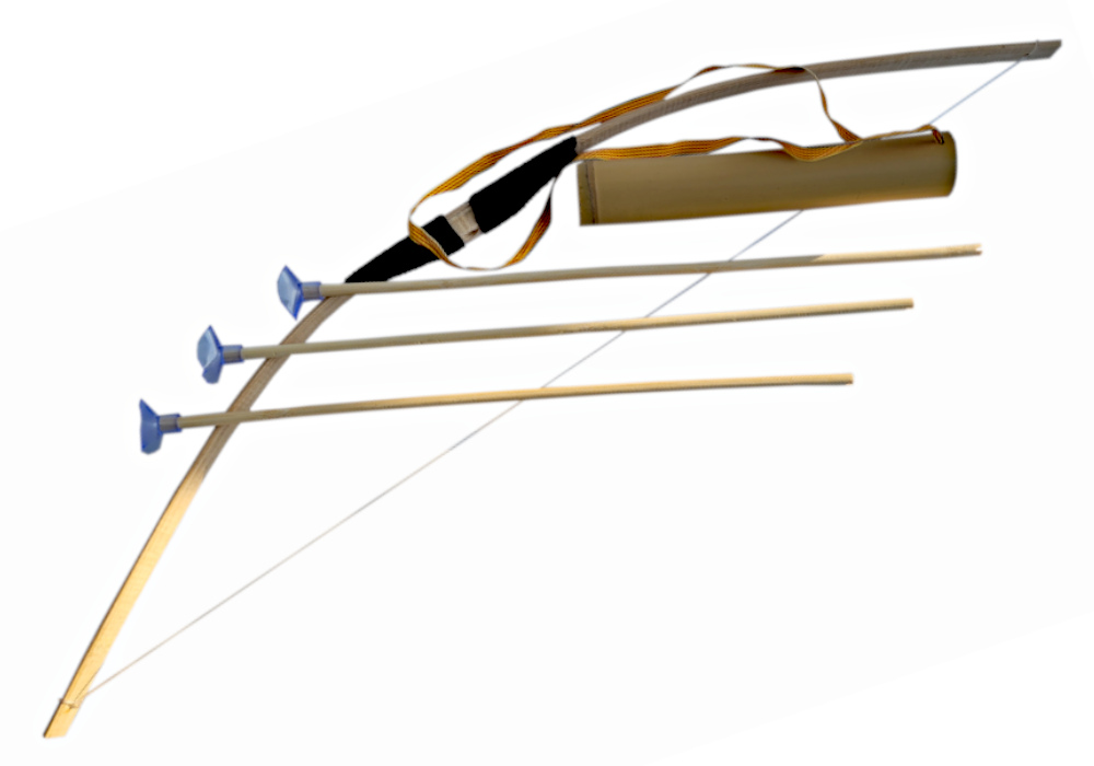 ŁUK Drewniany Klasyczny 70 cm + Kołczan+ 3 Strzały Tomdorix
