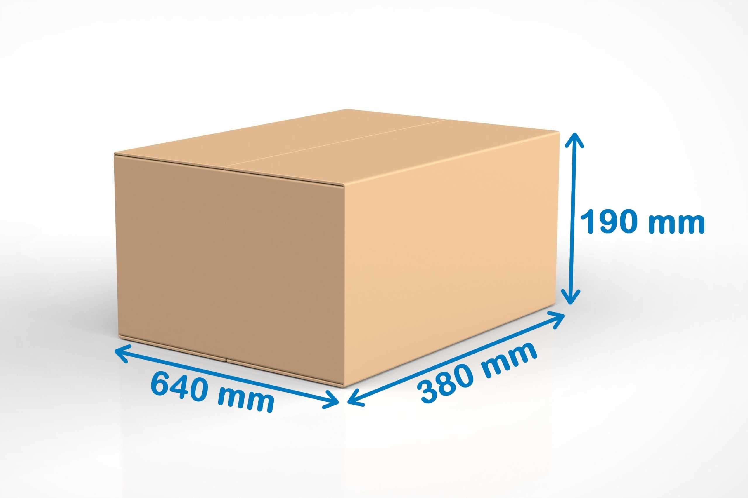 Karton Klapowy 640x380x190mm 3W B 390g/m2 – Idealne rozwiązanie do pakowania