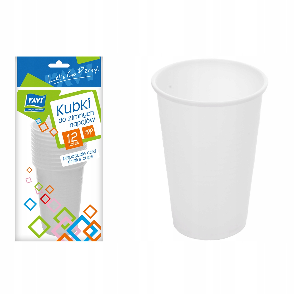 KUBEK DO NAPOJÓW ZIMNYCH 200ML 12SZT.