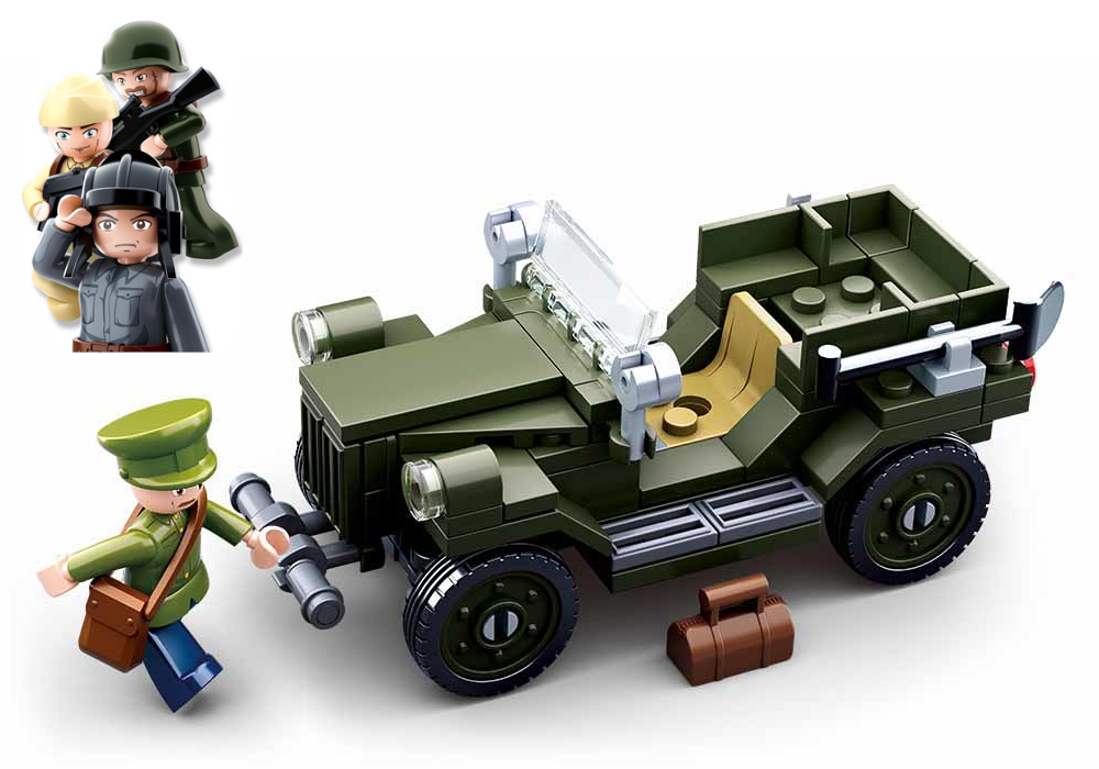 Klocki Wojsko GAZ-67 Gazik Czapajew Auto Terenowe 112 el