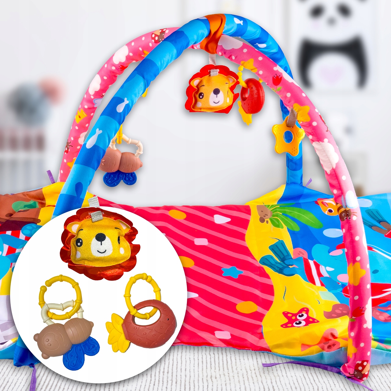 MATA EDUKACYJNA INTERAKTYWNA DLA DZIECI TUNEL Szerokość produktu 63 cm