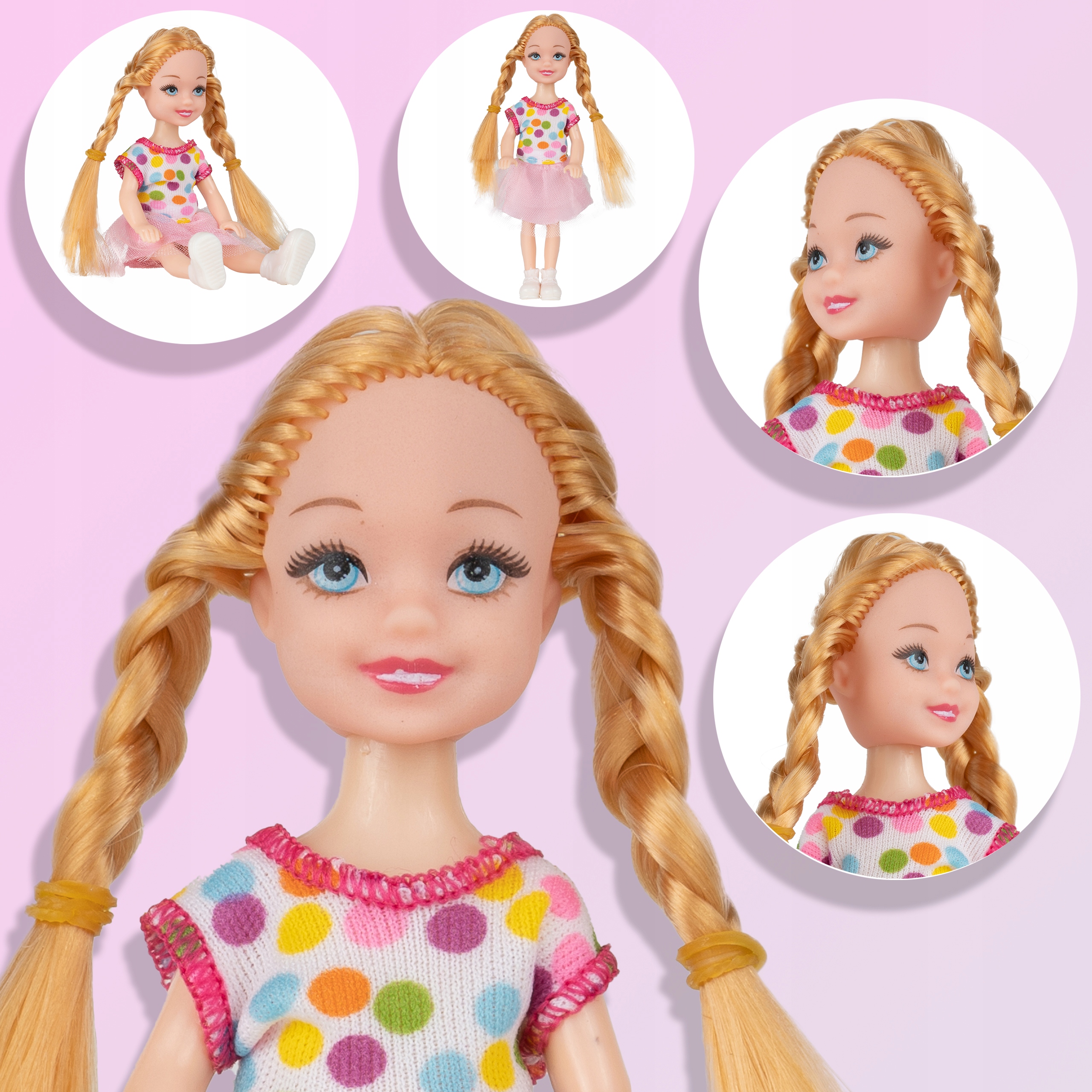 LALKA MODOWA BLOND Z AKCESORIAMI 14 CM FASHION Szerokość produktu 4.5 cm