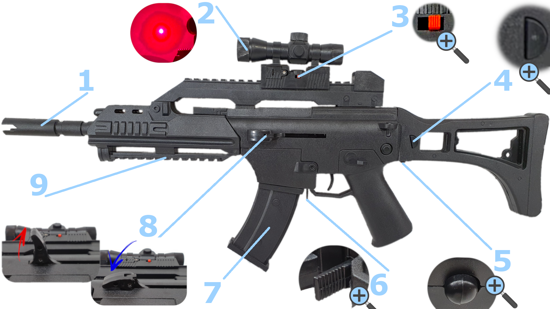 Karabin Na Kulki z Laserem i Składaną Kolbą HK G36c TOMDORIX