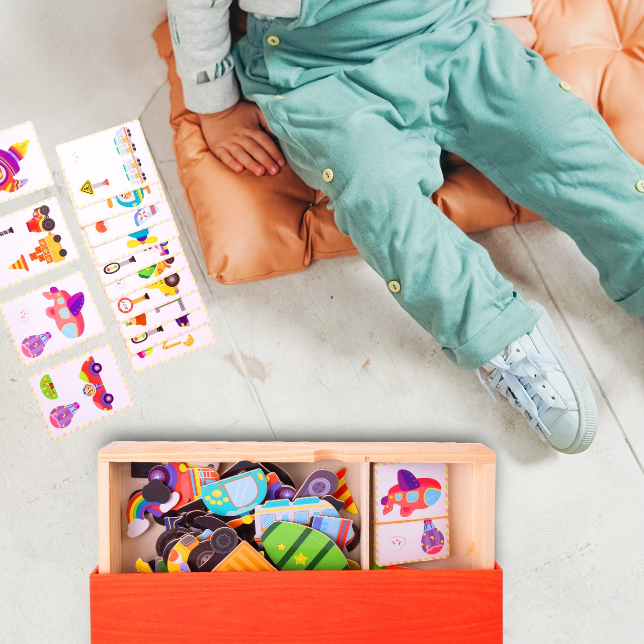 EDUKACYJNE PUZZLE MAGNETYCZNE POJAZDY MONTESSORI Marka MalPlay