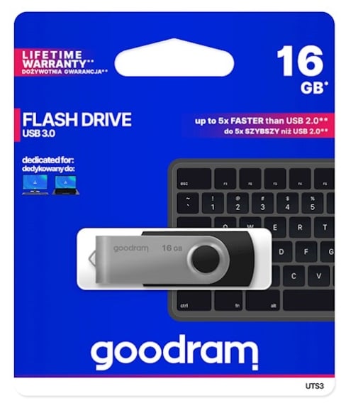 Pendrive GOODRAM 16GB USB 3.0 FLASH laptop mac W10 Pojemność 16 GB