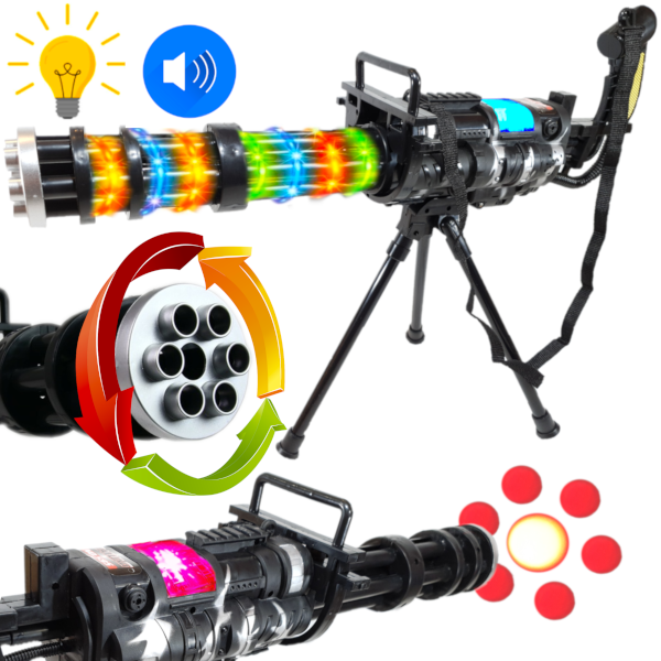 Karabin Maszynowy M134 MINIGUN Na Baterie z LED