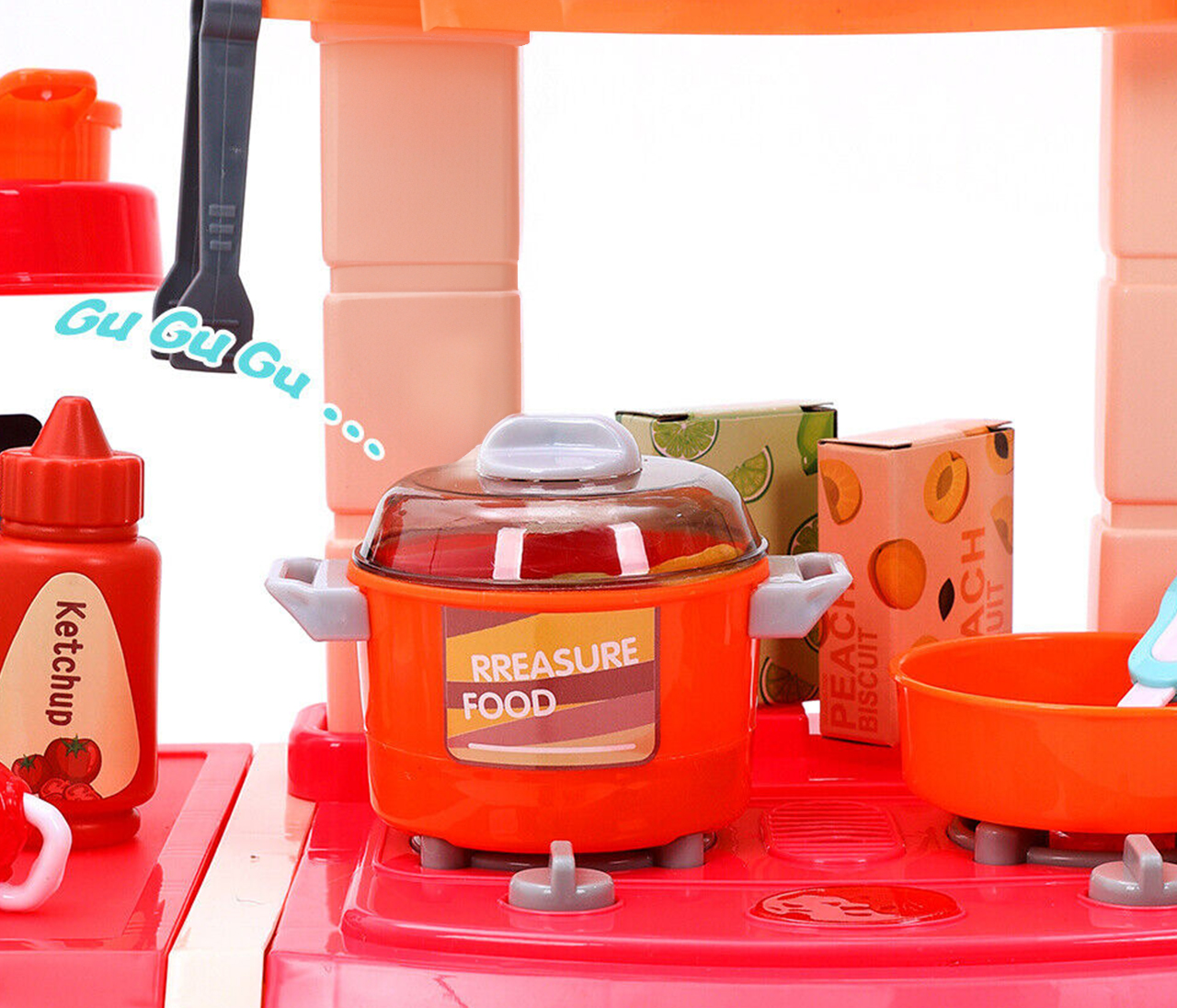 KUCHNIA INTERAKTYWNA DUŻA PIEKARNIK DLA DZIECKA DŹWIĘKI KRAN WODA GARNKI Kolor dominujący wielokolorowy