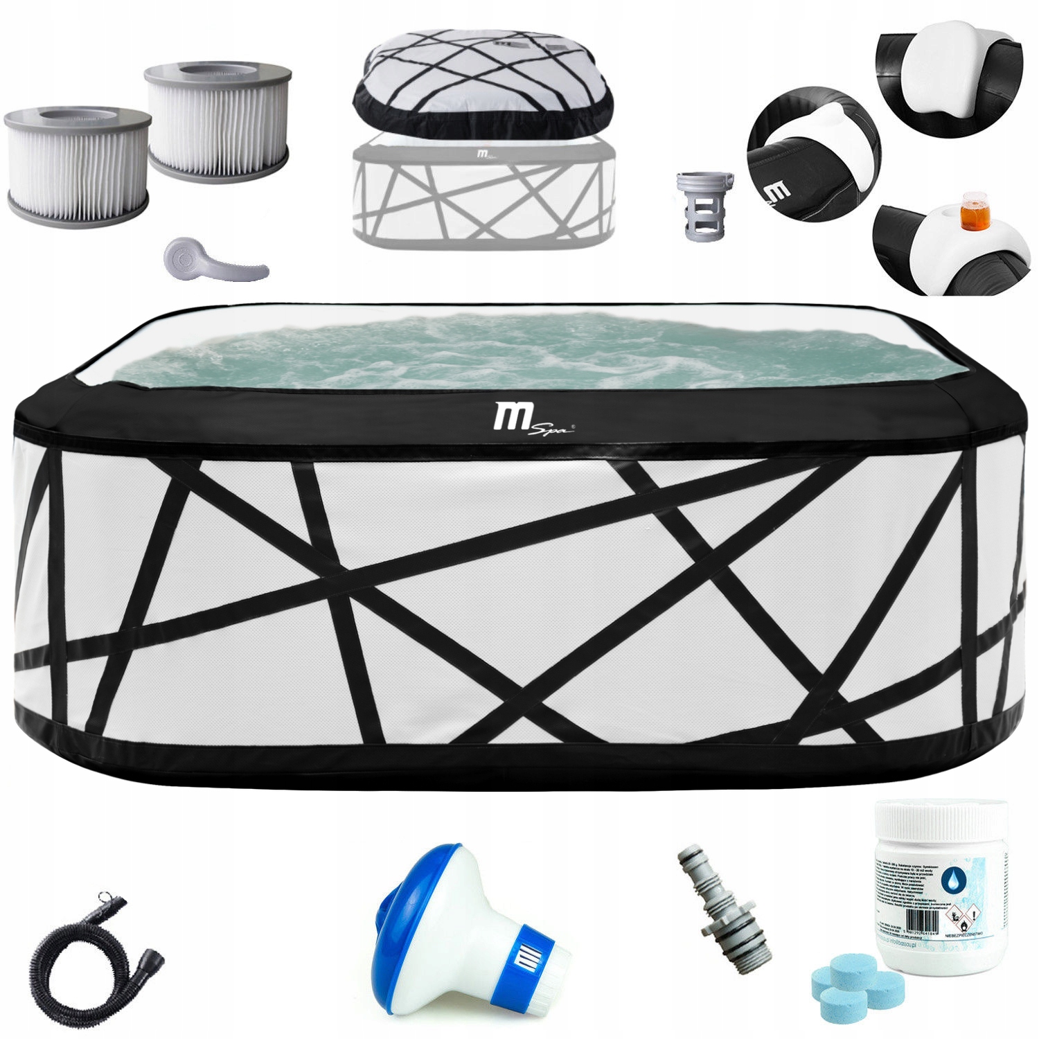 Wanna dmuchane SPA JACUZZI 6os DUŻE OZONATOR 40C