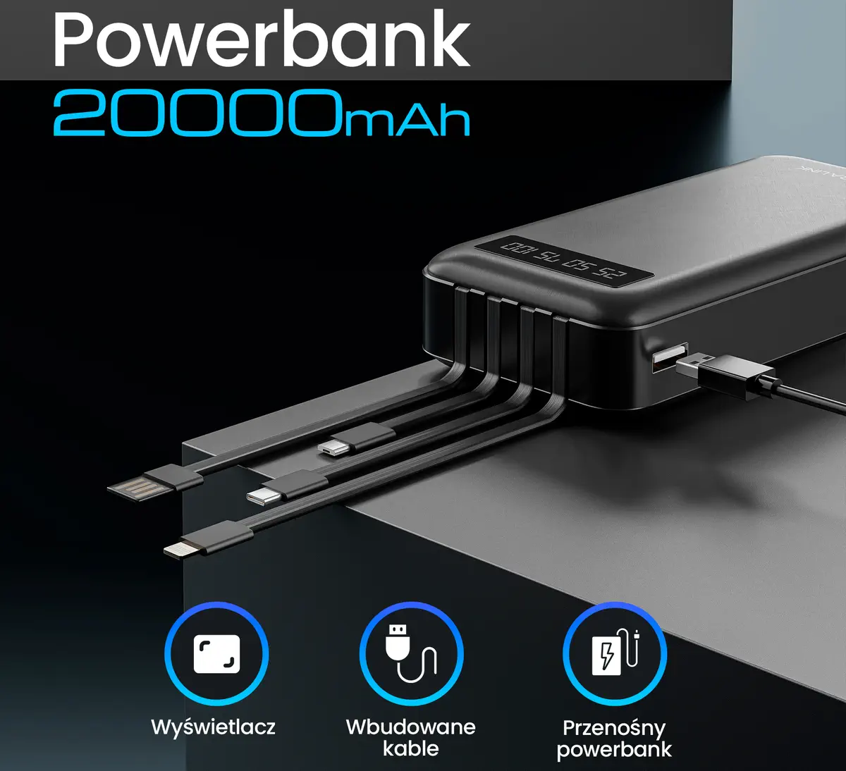 EXTRALINK EPB-084 20000MAH 5V POWER BANK BLACK