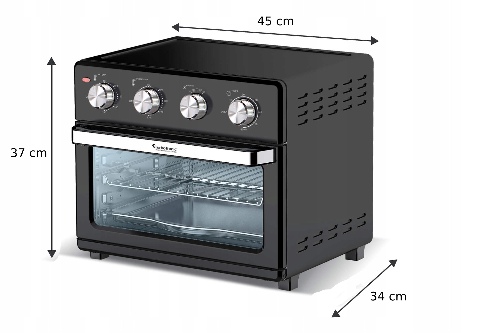 Piekarnik elektryczny TurboTronic TT-AF32MRD BLACK – Twoje wszechstronne urządzenie kuchenne