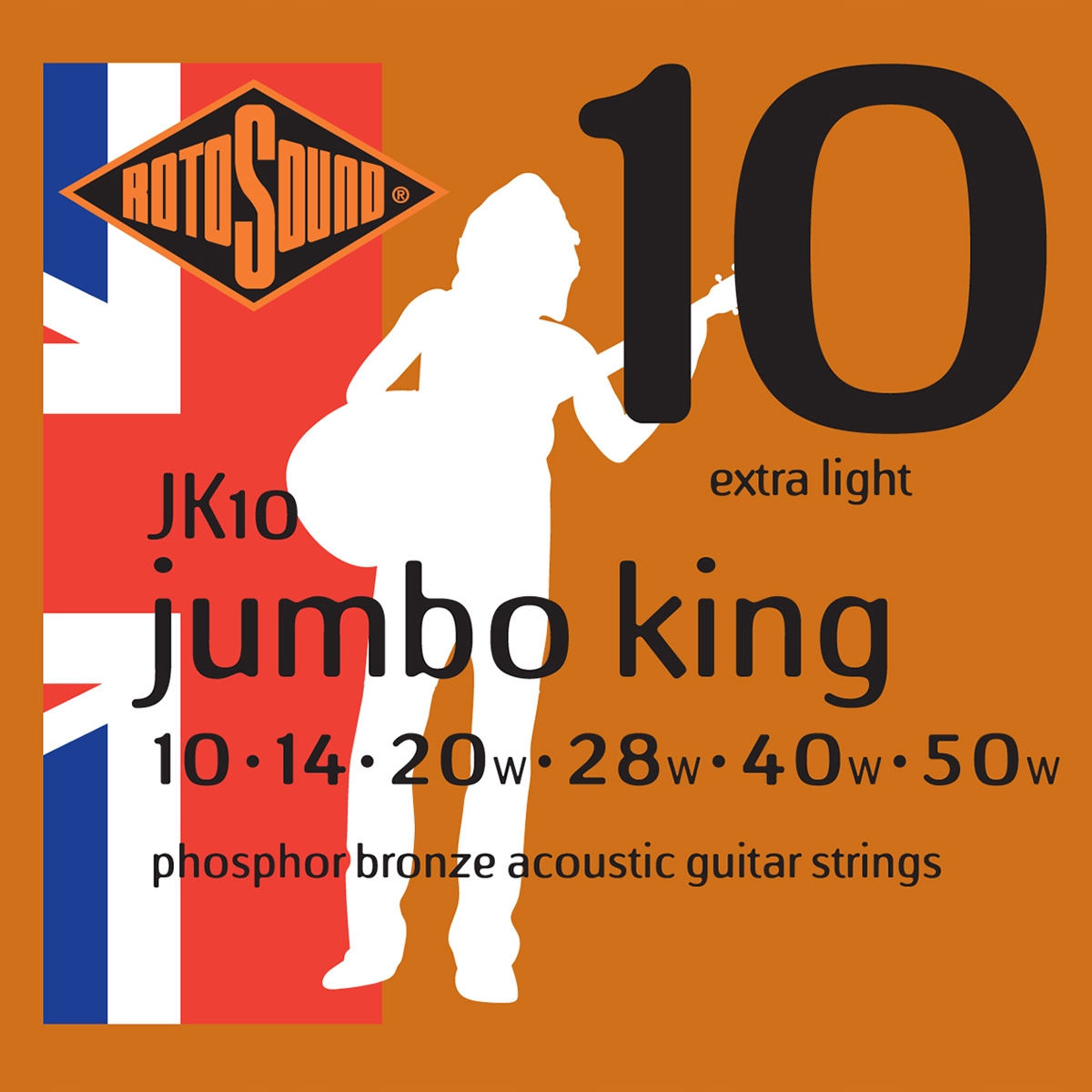 Struny do gitary akustycznej ROTOSOUND 10-50| JK10 EAN (GTIN) 686194000585