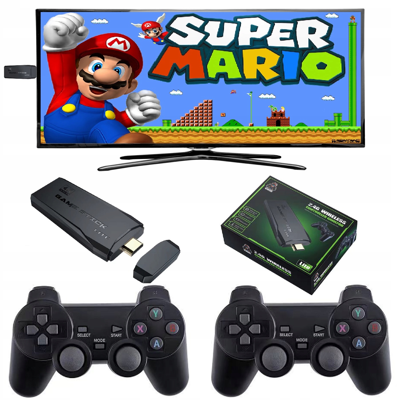 GRA TELEWIZYJNA KONSOLA RETRO + 2 PADY + 3000 GRY
