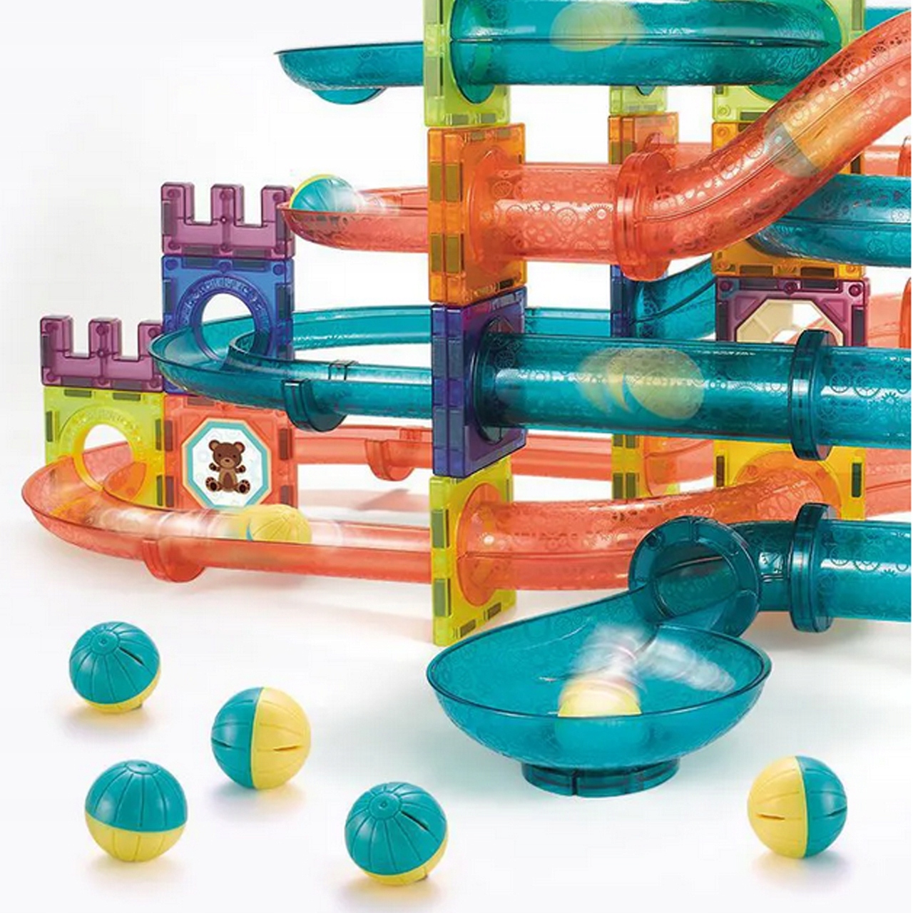 KLOCKI MAGNETYCZNE KONSTRUKCYJNE EDUKACYJNE 3D TOR KULKOWY UKŁADANKA Waga produktu z opakowaniem jednostkowym 2.833 kg