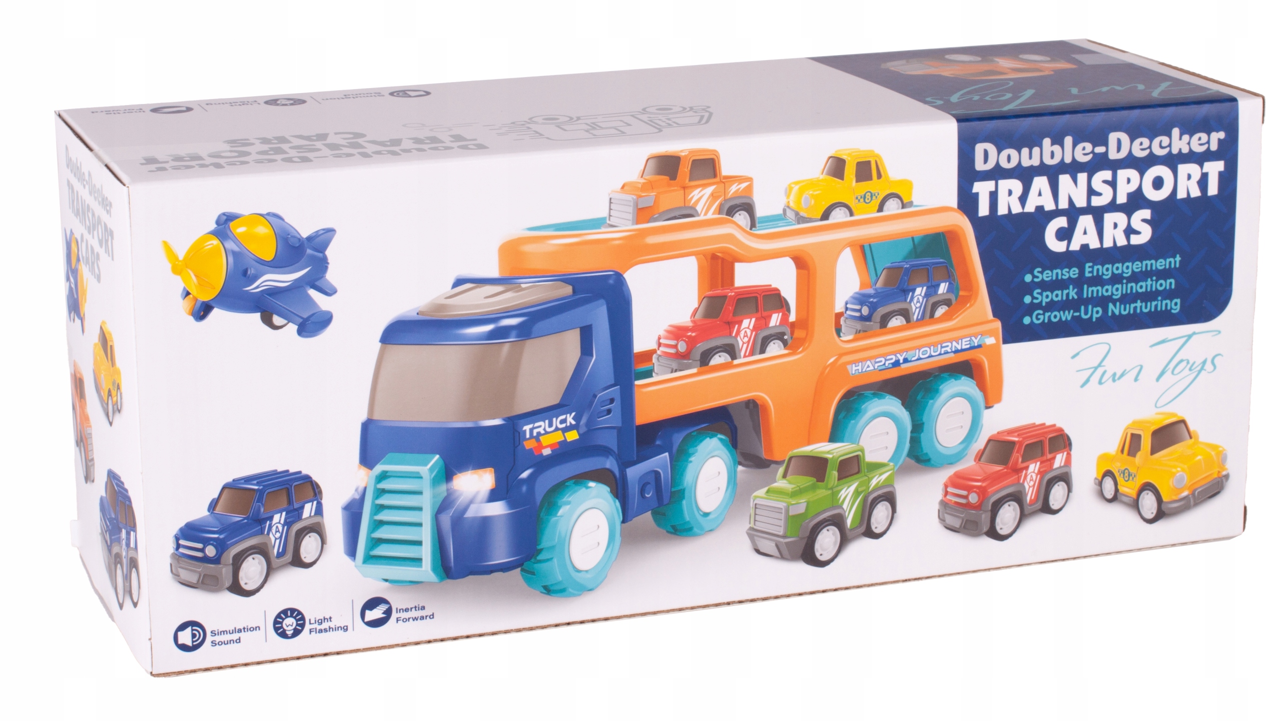 LAWETA DUŻA CIĘŻARÓWKA TIR Z AUTAMI I SAMOLOTEM Szerokość produktu 11 cm