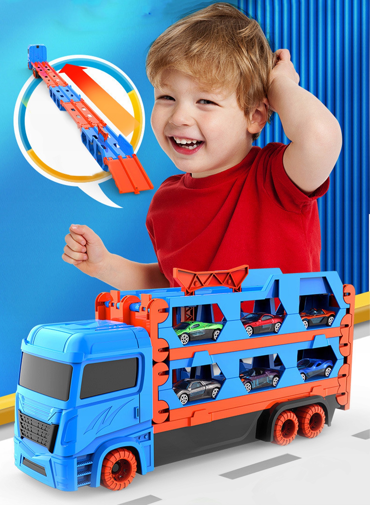 LAWETA TIR CIĘŻARÓWKA WYRZUTNIA RESORAKI MAŁE AUTA Kod producenta 110436