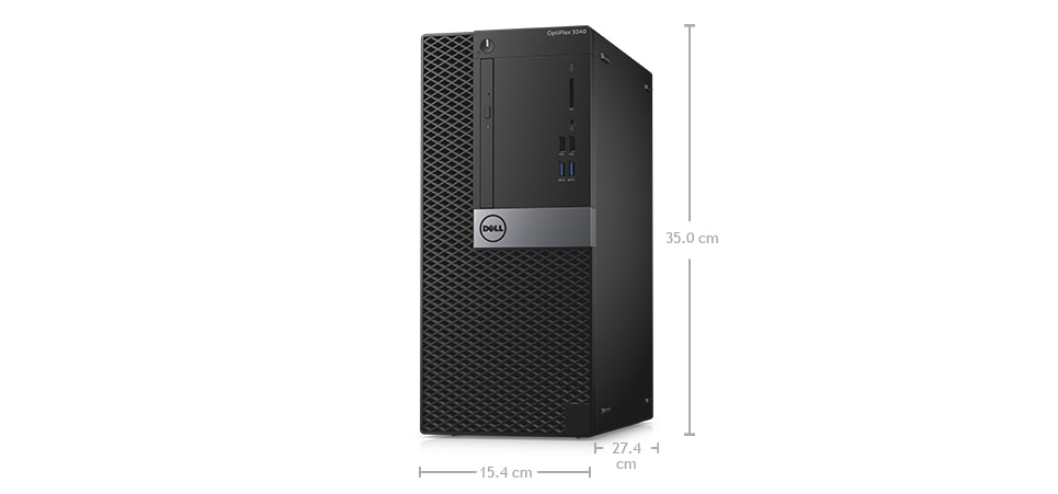 Komputer stacjonarny OptiPlex 3040 — Wymiary i waga Komputer stacjonarny OptiPlex 3040 — Wymiary i waga