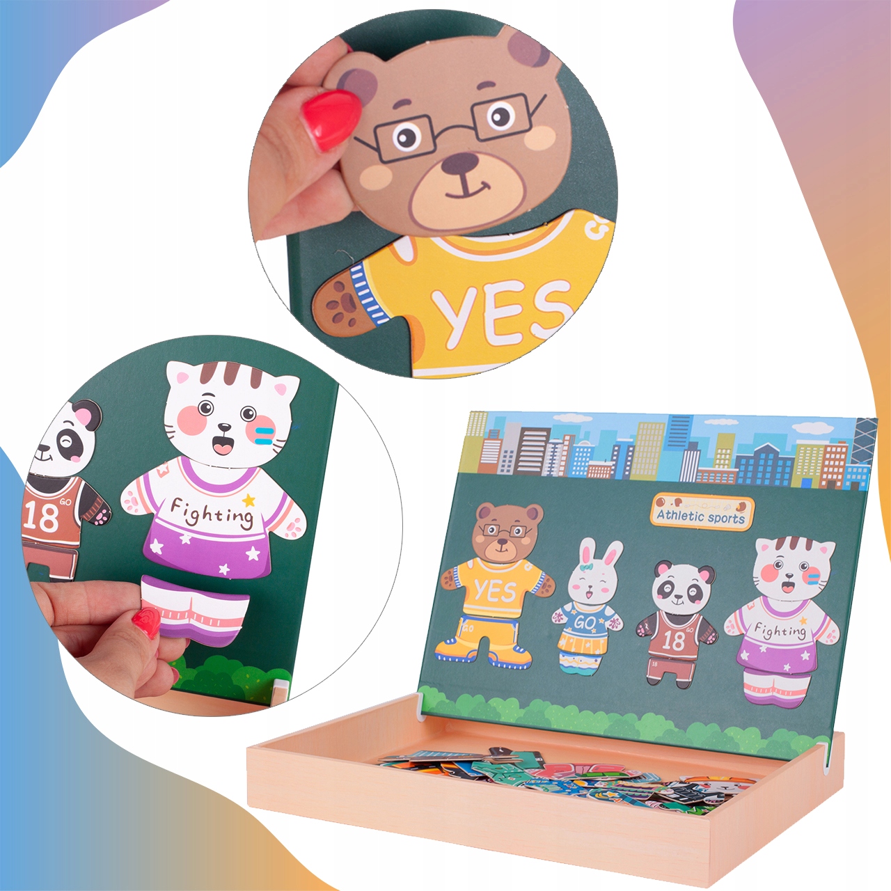 PUZZLE MAGNETYCZNE UKŁADANKA UBIERANIE MISIE Wiek dziecka 3 lata +