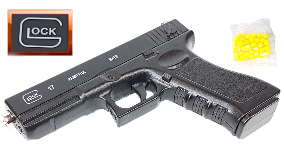 Metalowy Pistolet Na Kulki GLOCK 17 100% METAL+ dwie tarcze TOMDORIX
