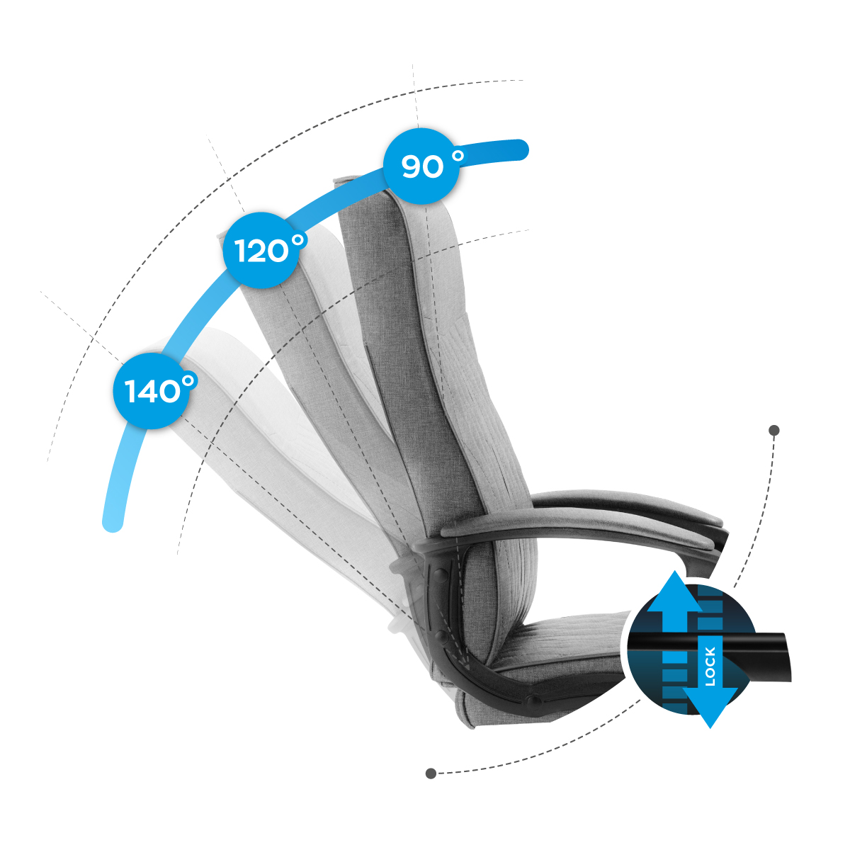 Mechanizm bujania fotela biurowego Boss 3.2 Grey