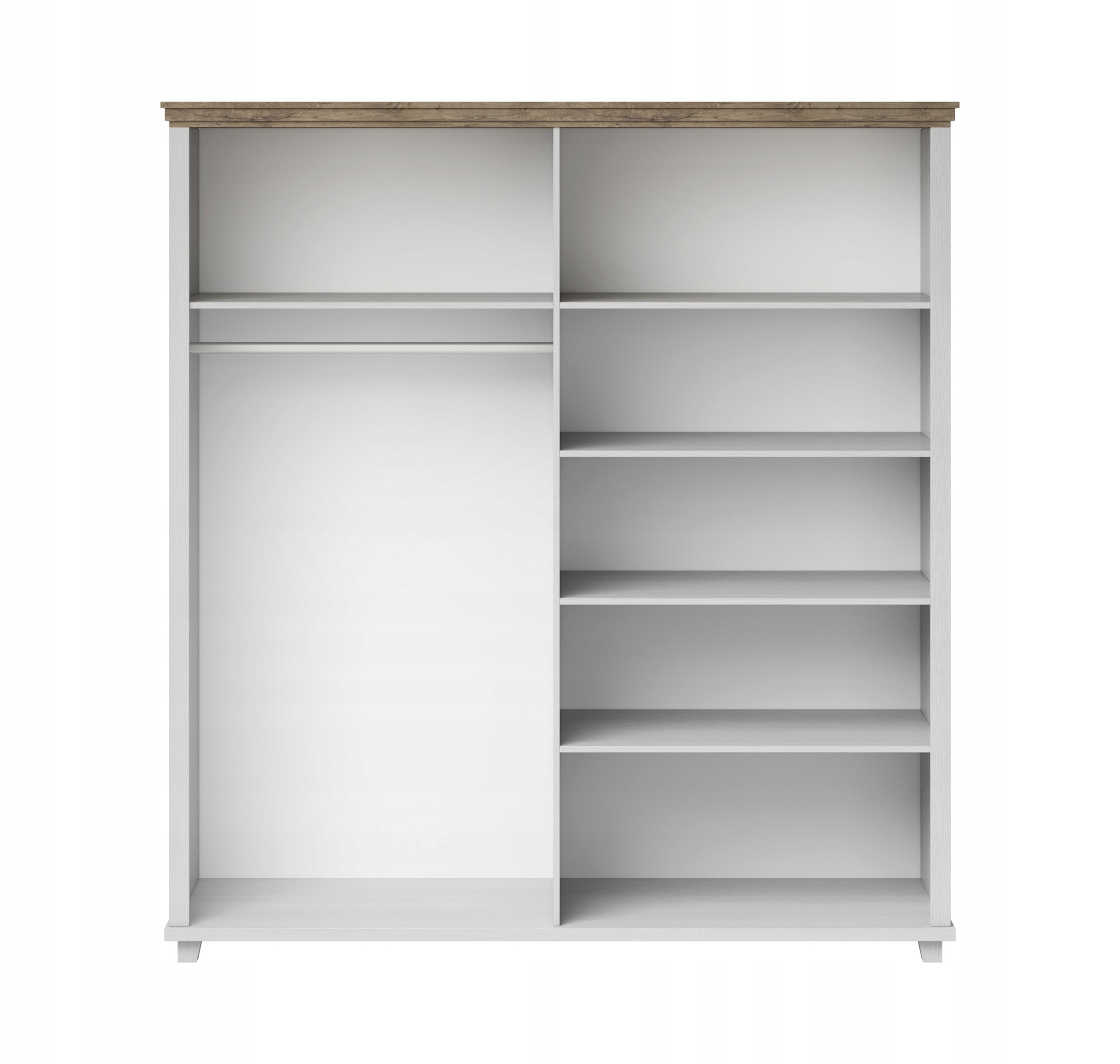Szafa 4-drzwiowa z lustrem EVORA typ 20 abisko ash Głębokość mebla 62 cm