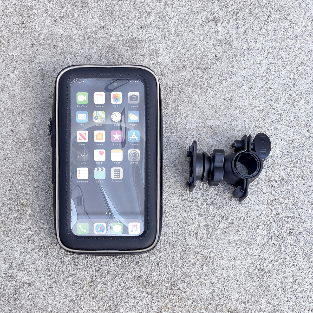 System montażowy w uchwycie na telefon do roweru, motocykla, hulajnogi Wozinsky WBHBK7 Uchwyt na telefon do roweru, motocykla, hulajnogi Wozinsky WBHBK7 razem z systemem montażowym