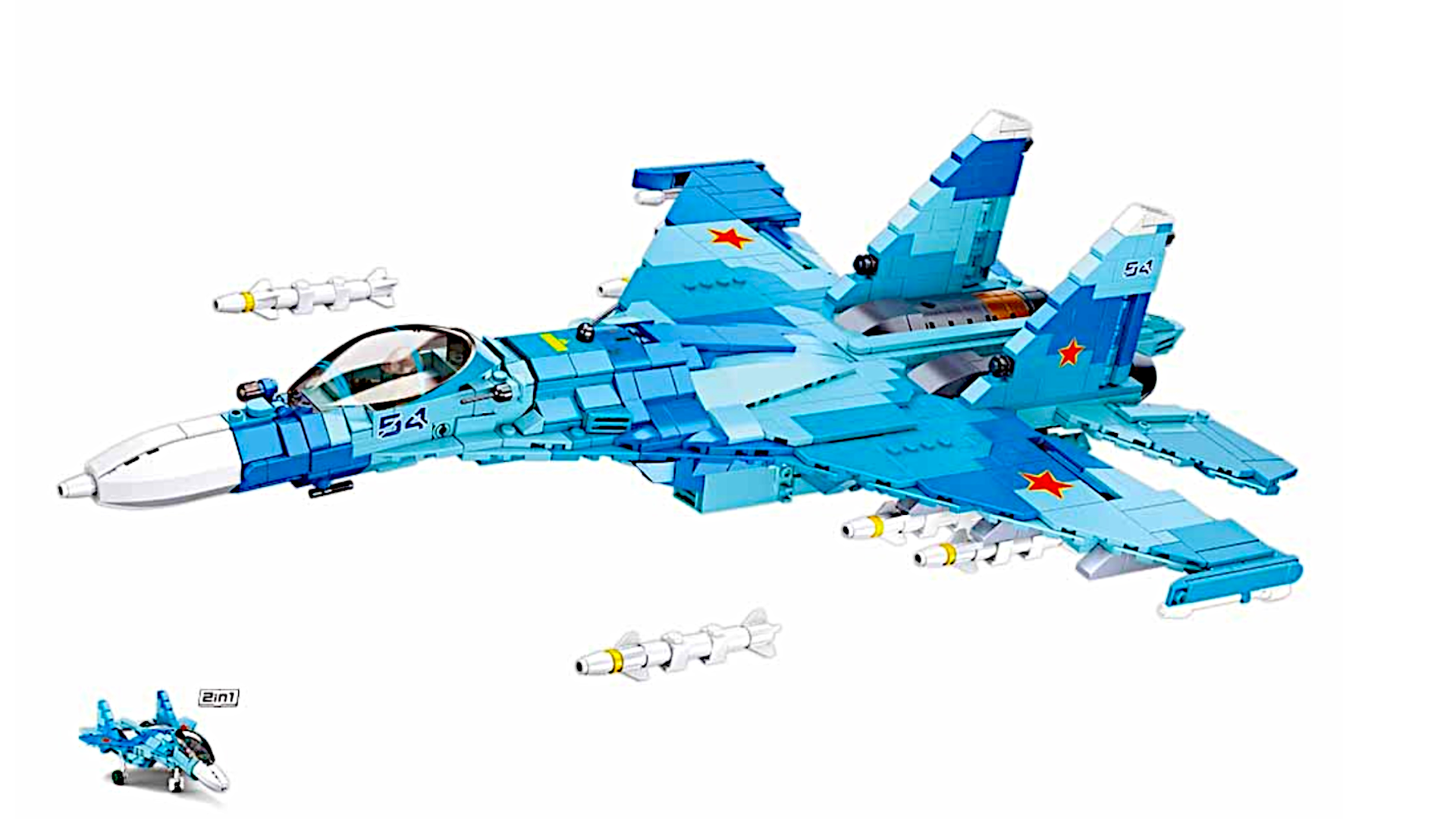 Klocki Samolot Myśliwiec SU27 FLANKER Odrzutowiec TOMDORIX