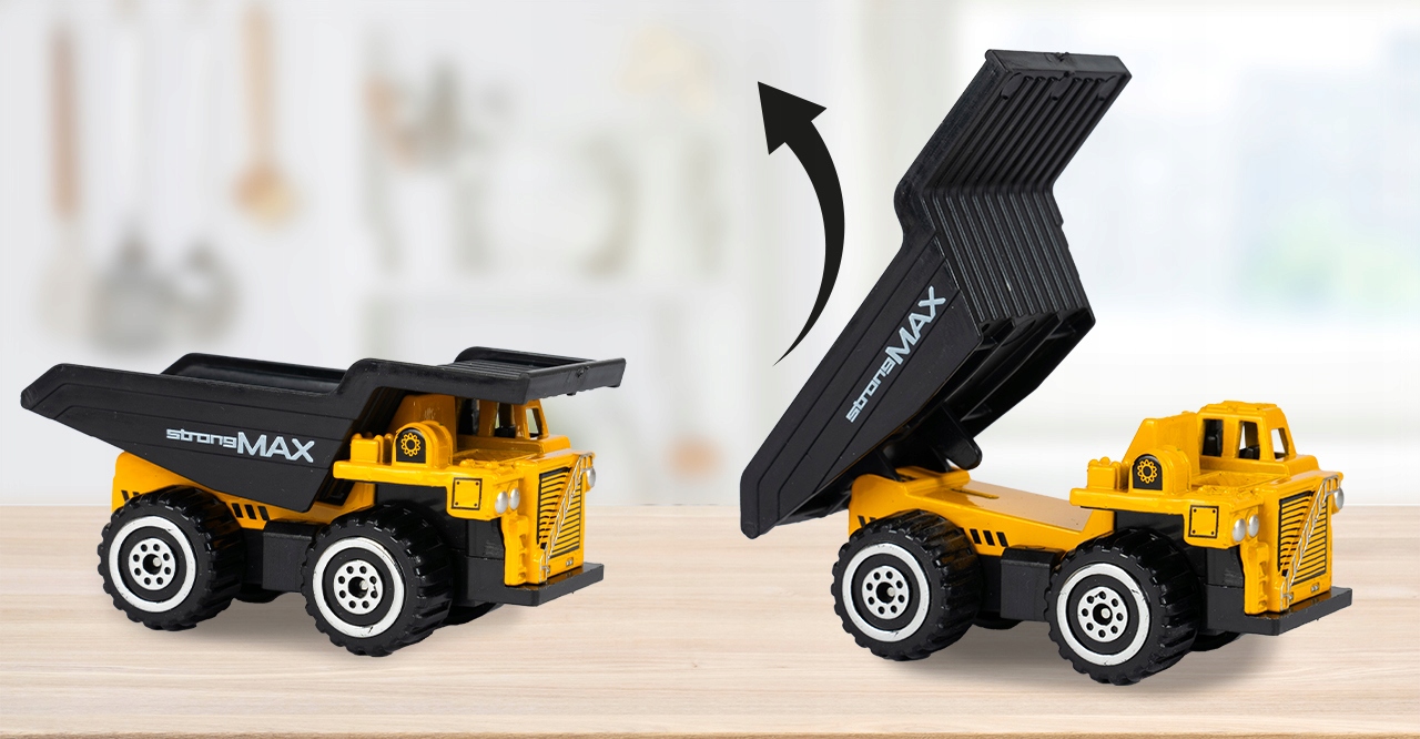 ZESTAW BUDOWALNY TOR SAMOCHODOWY PLAC BUDOWY WALEC WYWROTKA DŹWIG AUTO Wysokość produktu 30 cm