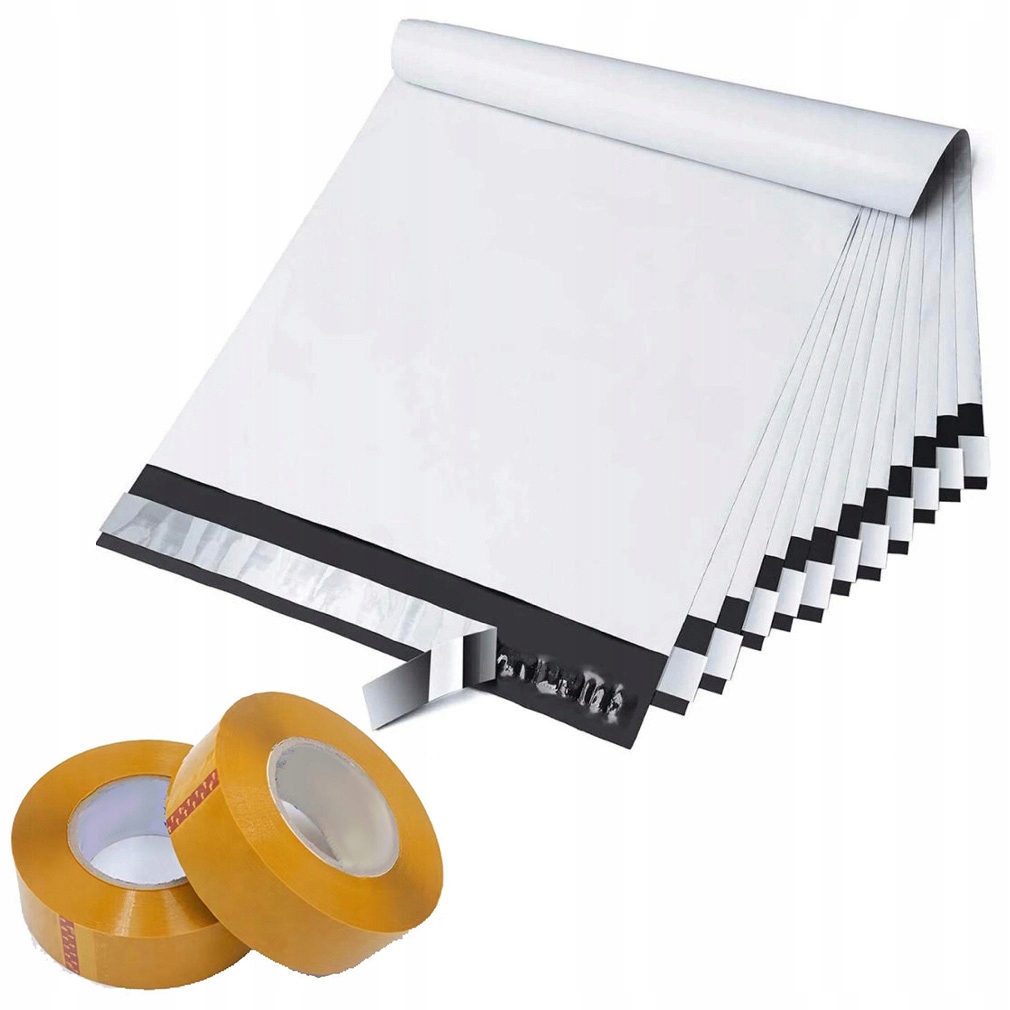 Foliopaki kurierskie 500x610mm 100szt. + Taśma pakowa – Idealne rozwiązanie do pakowania
