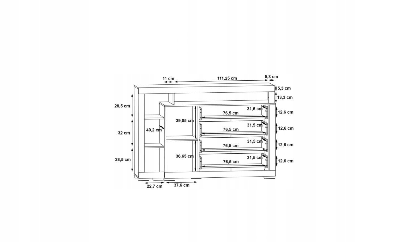 Komoda JULIETTA CRMK35L-C272 FORTE Liczba drzwi 1
