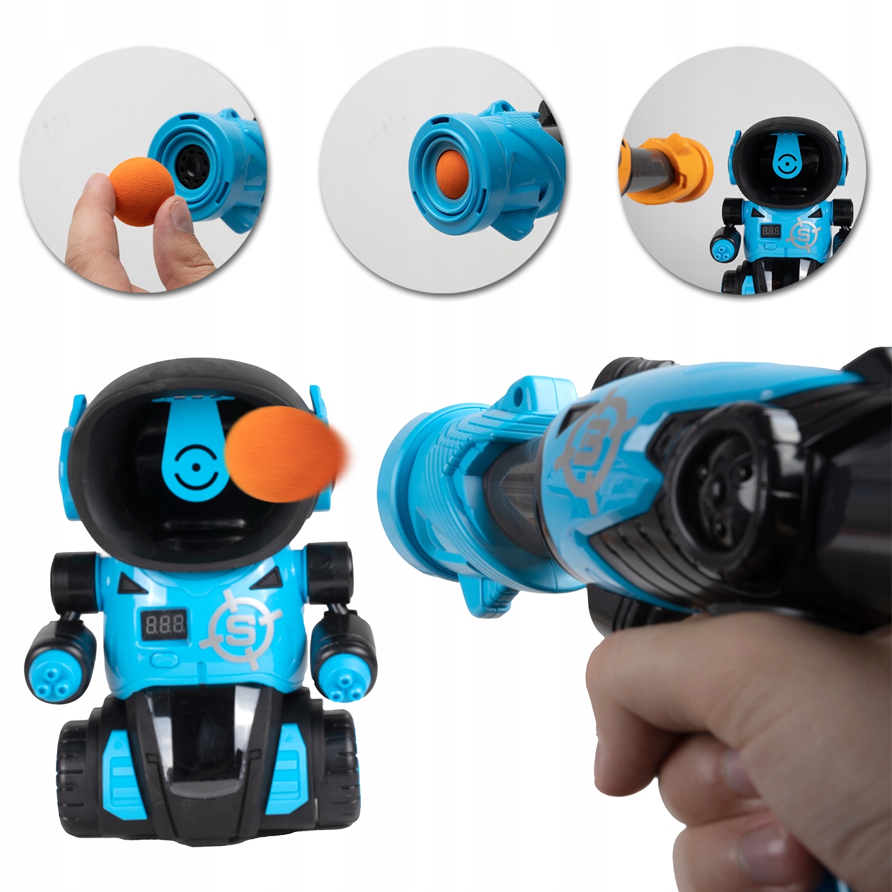 ROBOT GRA STRZELANIE DO CELU PISTOLET LICZNIK LCD Minimalna liczba graczy 1