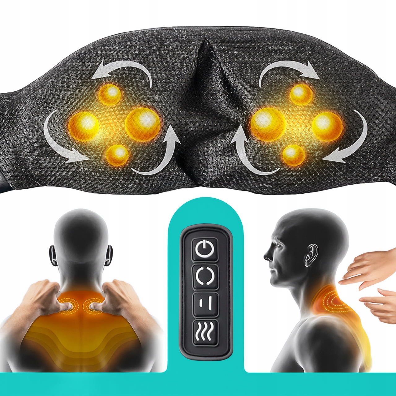 MASAŻER DO SZYI KARKU CIAŁA STÓP PLECÓW SHIATSU PAS MASUJĄCY GRZEJĄCY EAN (GTIN) 5901924235927