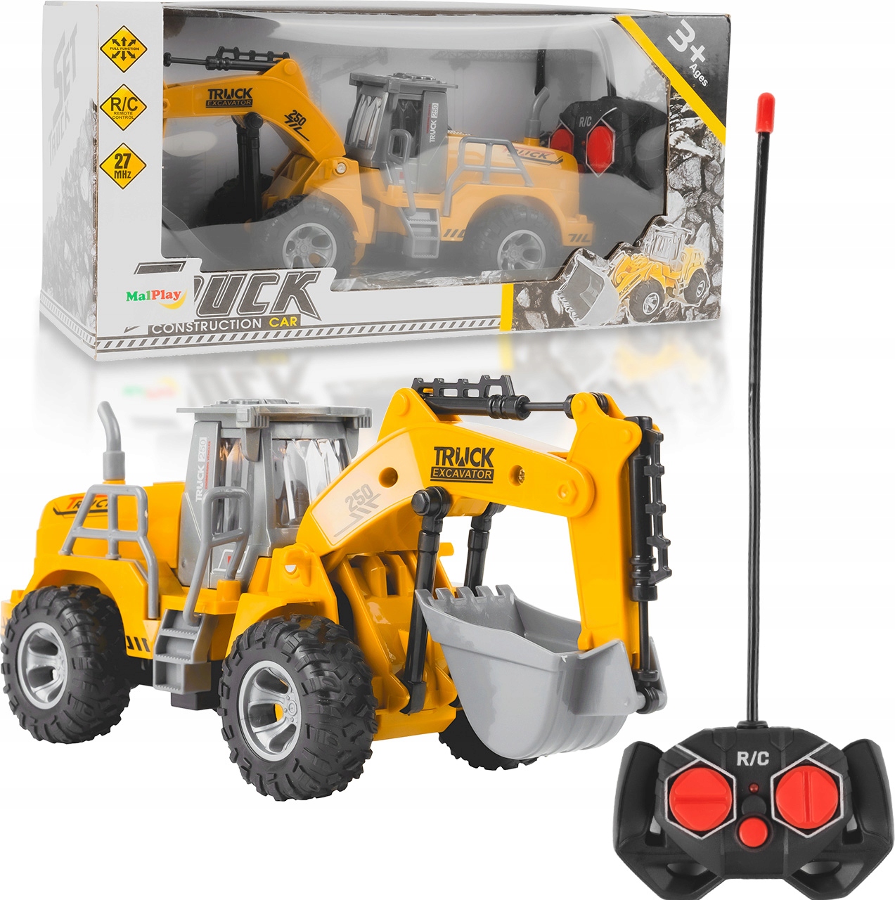KOPARKA ZDALNIE STEROWANA RC Z RUCHOMĄ ŁYCHĄ Szerokość produktu 8.5 cm