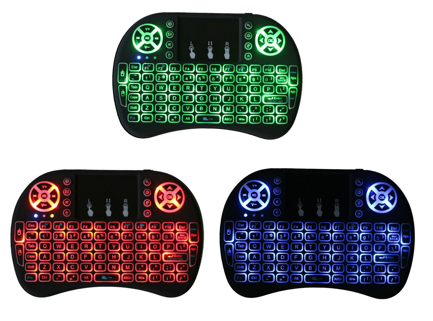 PODŚWIETLANA KLAWIATURA QWERTY Z TOUCHPAD’EM Jest to całkowicie uniwersalna klawiatura, którą możemy użytkować z komputerami pc, laptopami czy tabletami, konsolami, smart tv.