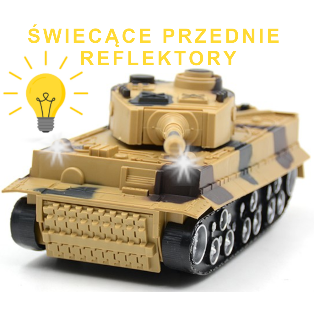 Tygrys RC Czołg Zdalnie Sterowany Na Pilota Radio Baterie Ze Świecącymi Reflektorami LED TOMDORIX