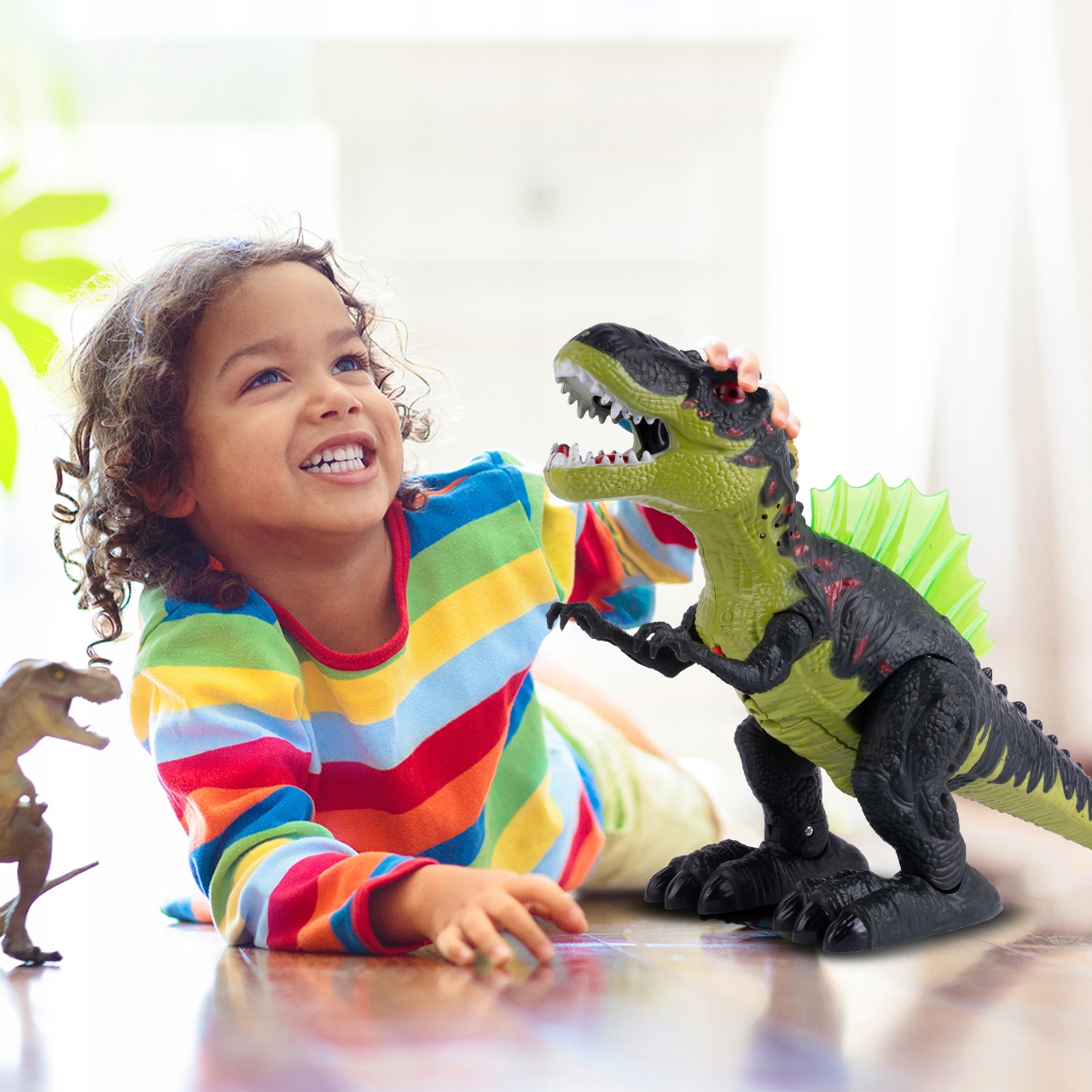 DINOZAUR XXL T-REX ŚWIECI RYCZY CHODZI ZIEJE PARĄ Płeć Chłopcy Dziewczynki
