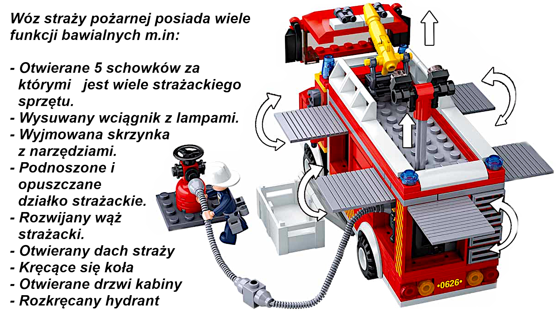 Klocki Miasto Straż Pożarna i Hydrant TOMDORIX