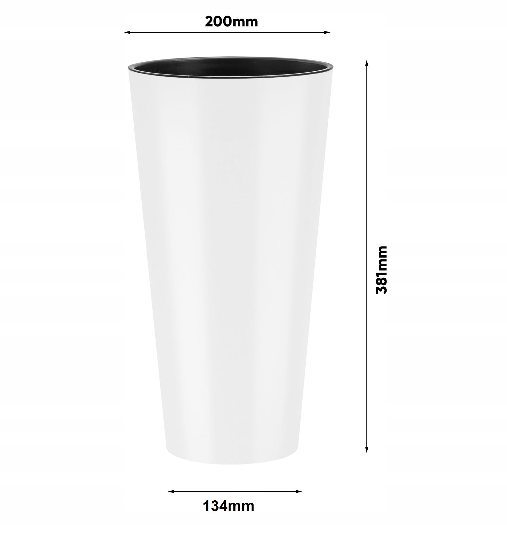 Donica Doniczka Tubus Slim DTUS200S Połysk biała Kod producenta DTUS200S-S449