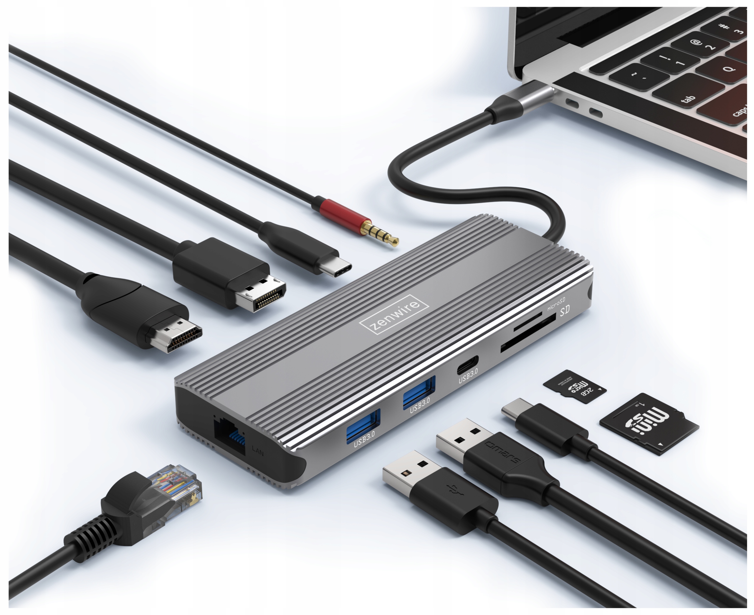 HUB USB Zenwire 10w1 – Wszechstronny adapter do Twojego Macbooka