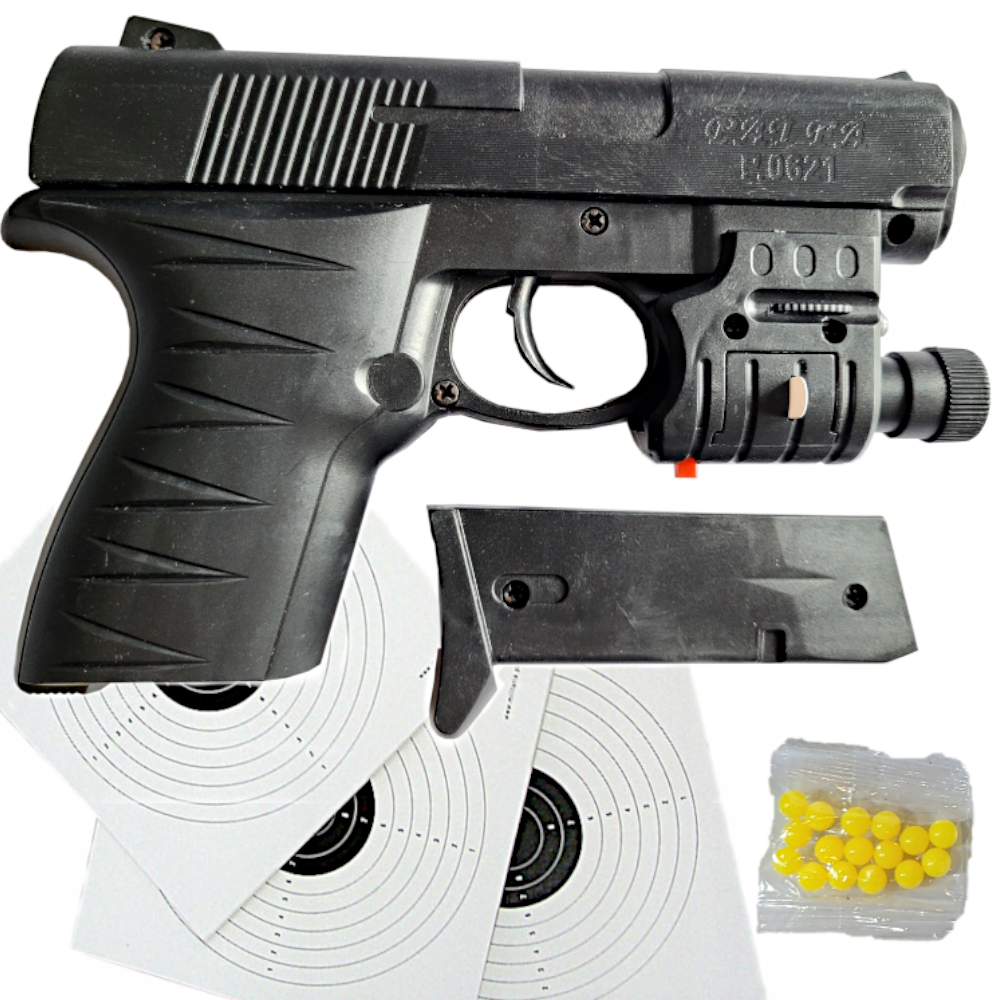 Pistolet Na Kulki z Laserem i Niebieską Latarką TOMDORIX