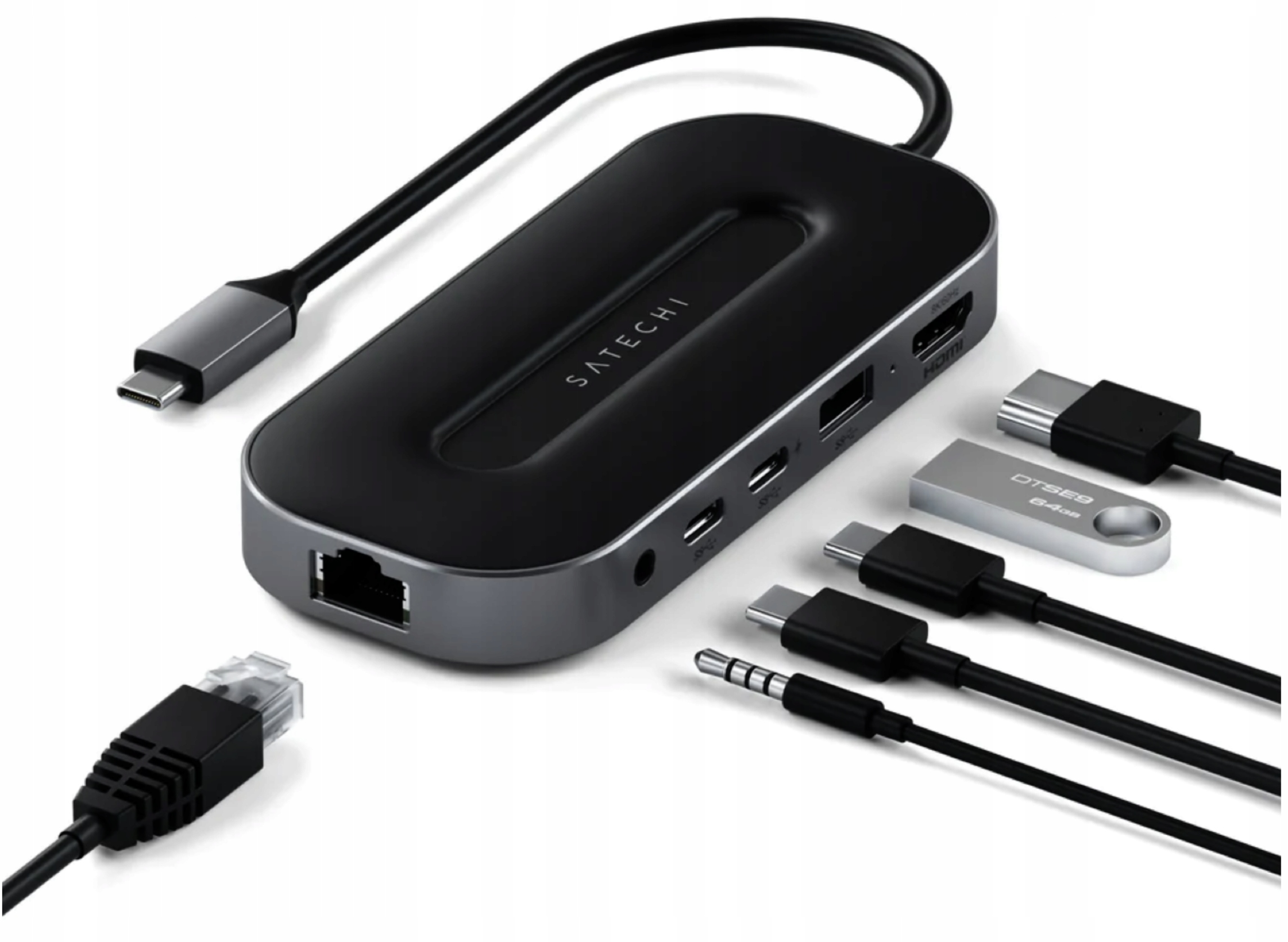 ADAOTER HUB USB-C SATECHU W 2.5G HDMI 2.1 USB-C