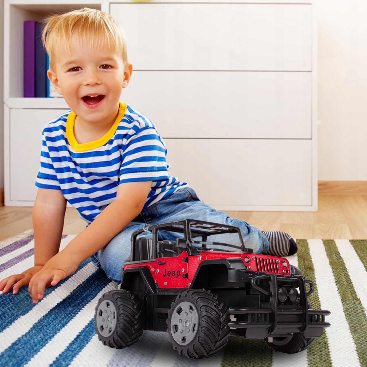 AUTO TERENOWE JEEP RC 1:20 METALOWE STEROWANE Wysokość produktu 11.5 cm
