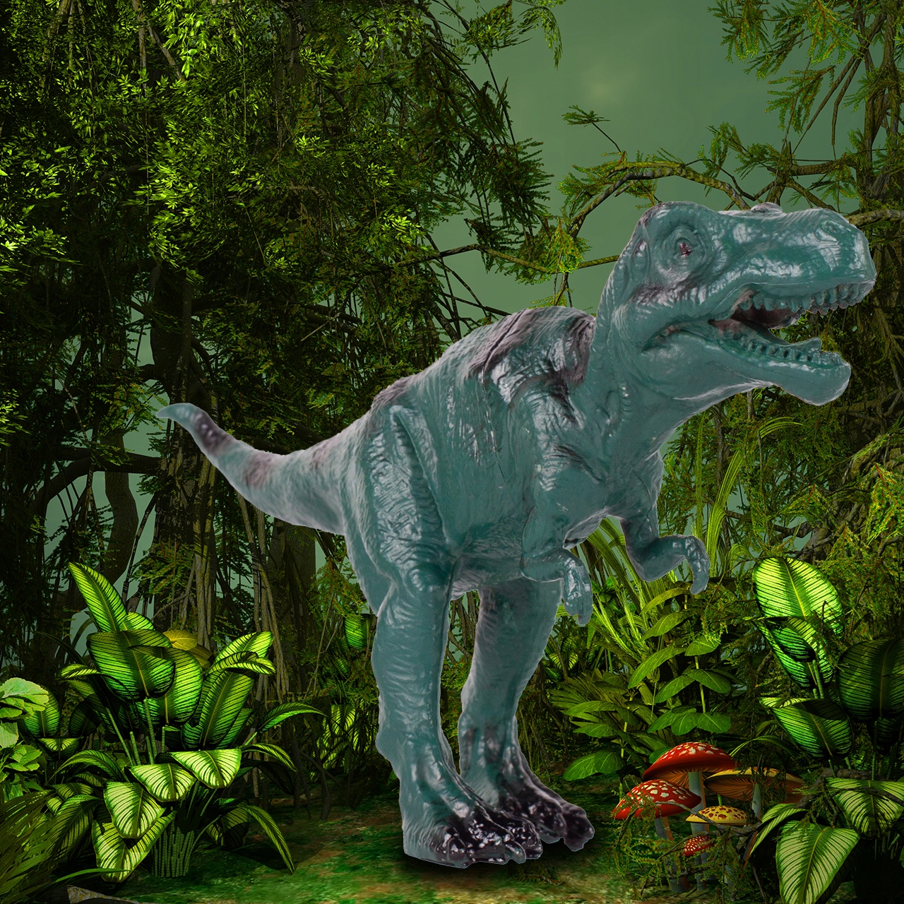 MEGA TOR WYŚCIGOWY XXXL DINOZAUR DINO PARK 240 el. Kolor dominujący odcienie zieleni