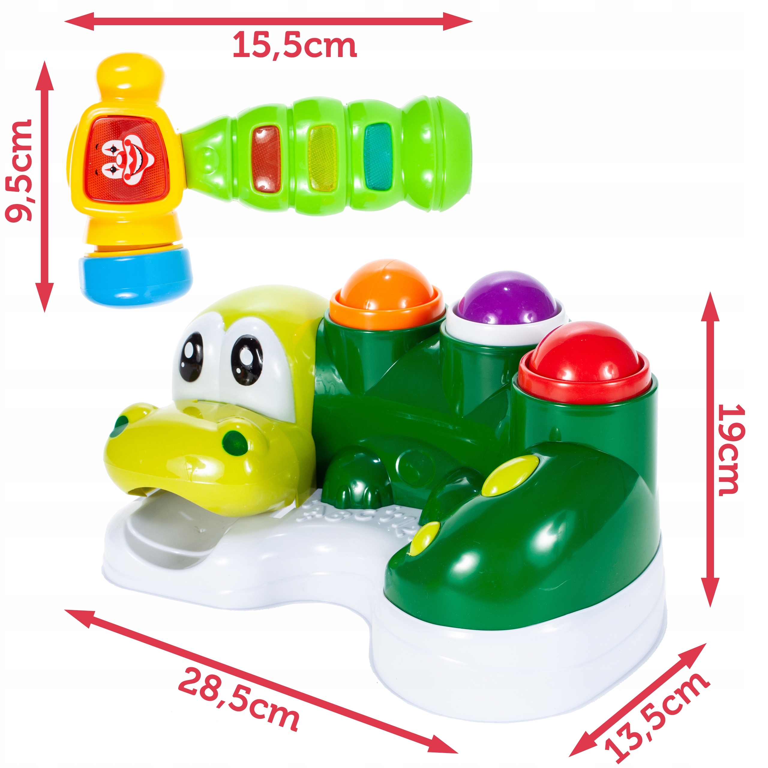 Zjeżdżalnia dinozaur zbijak piłki młoteczek 326 Głębokość produktu 13.5 cm