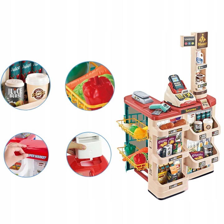 Supermarket wózek na zakupy waga czytnik 668-78 Wiek dziecka 3 lata +